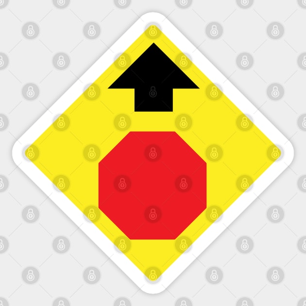 Stop Ahead Diamond-Shaped Sign Sticker by SignX365